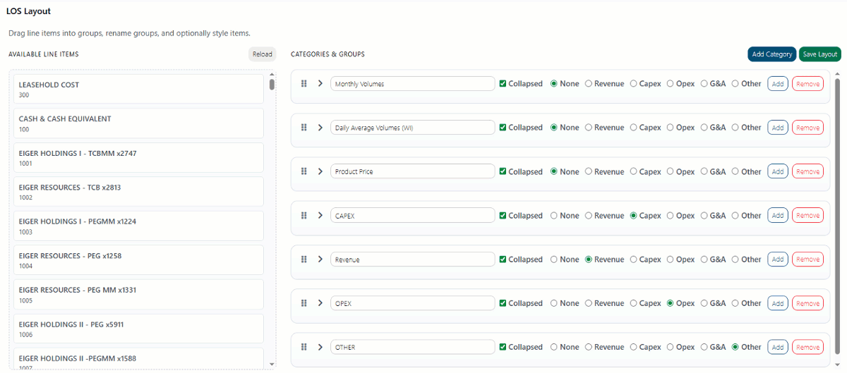 LOS Layout Builder with Drag and Drop Interface
