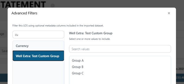 Filtering with Custom Well Fields Creating Custom Well Fields