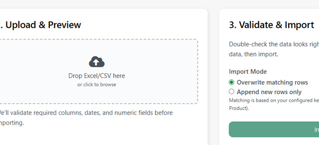 Import LOS Data LOS Data Import Screenshot
