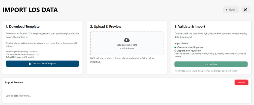 Upstream+ Data Import